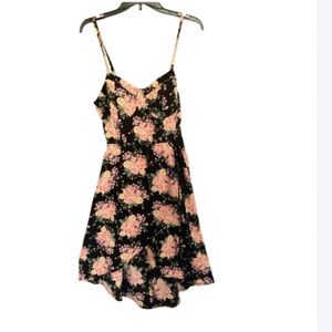 3/$27 Lily Rose floral print dress lightweight padded bust  boho L juniors